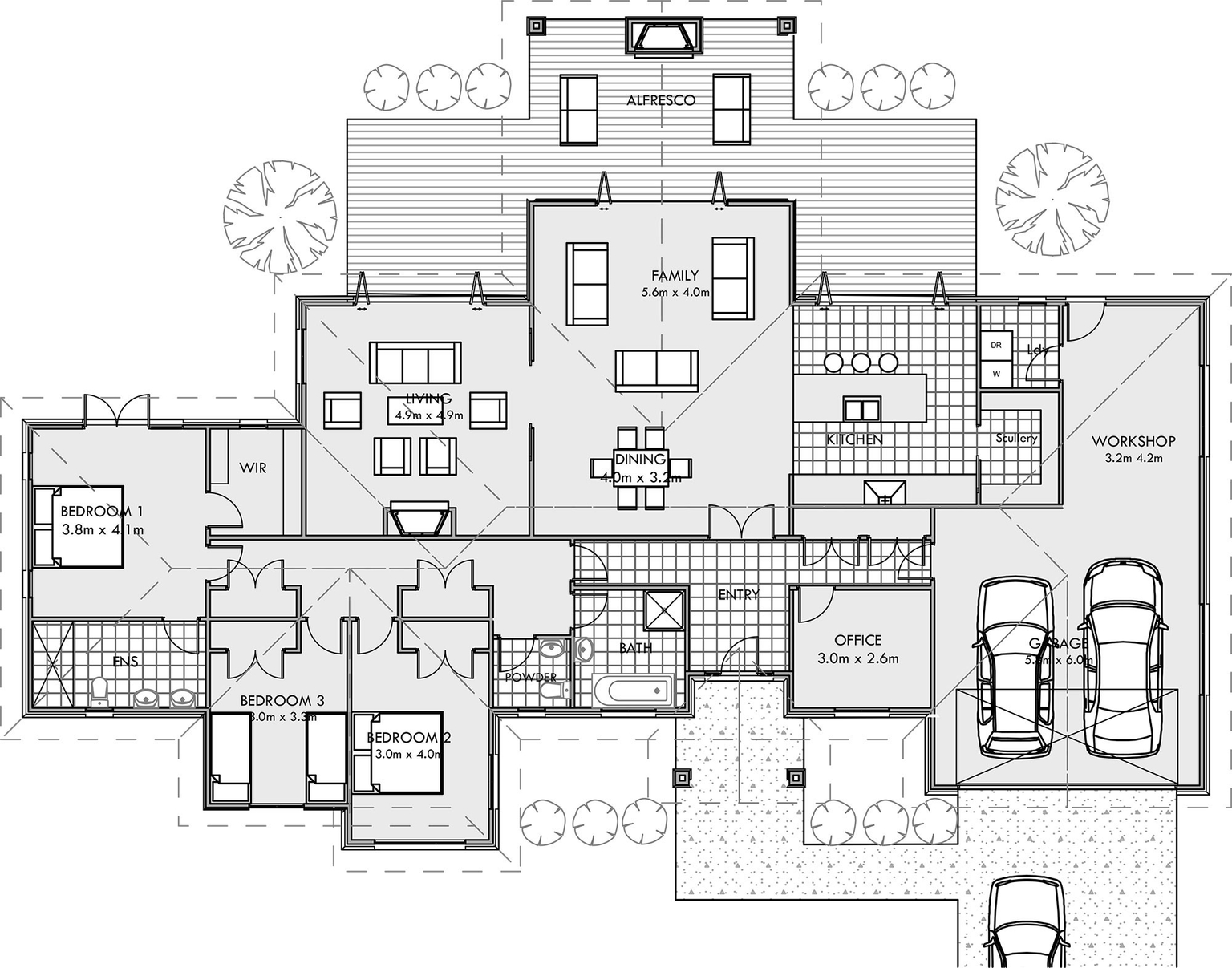 253M2 floor plan