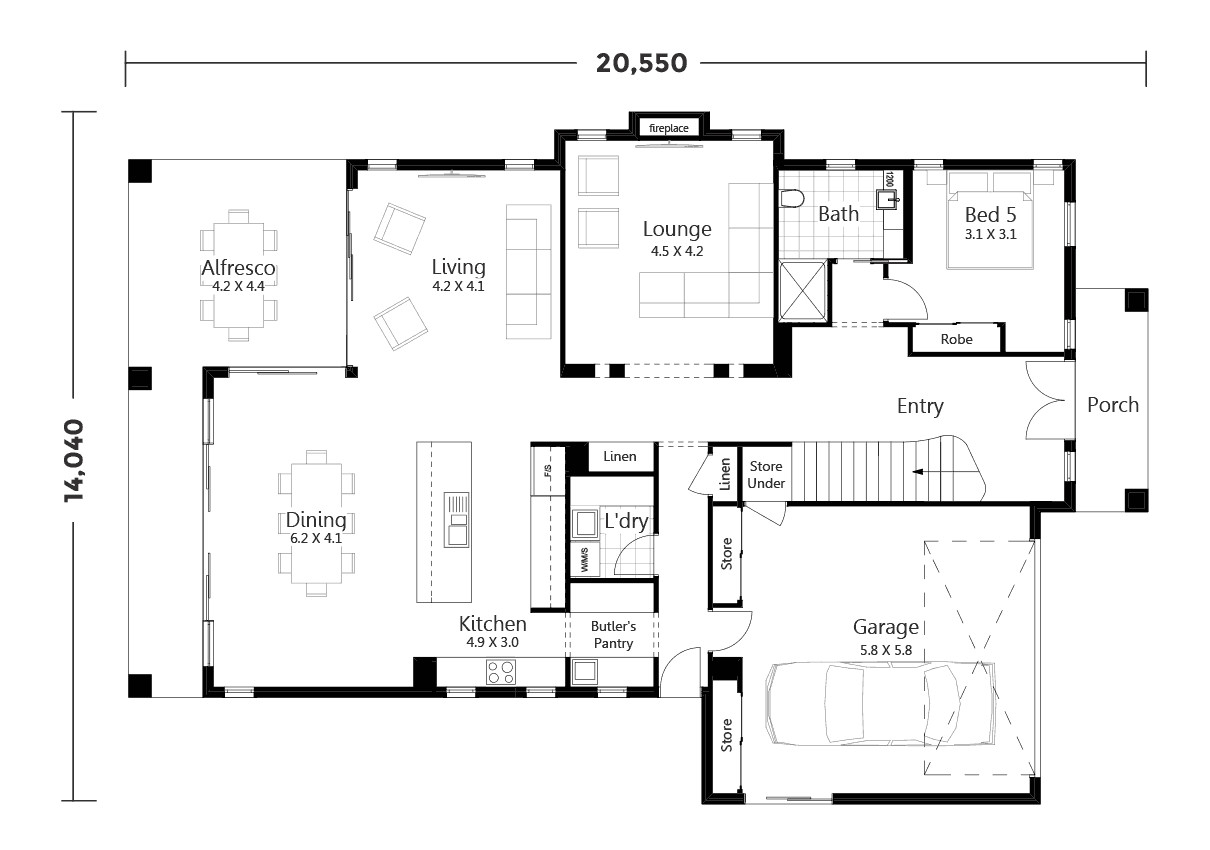 Vantage Traditional floor plan