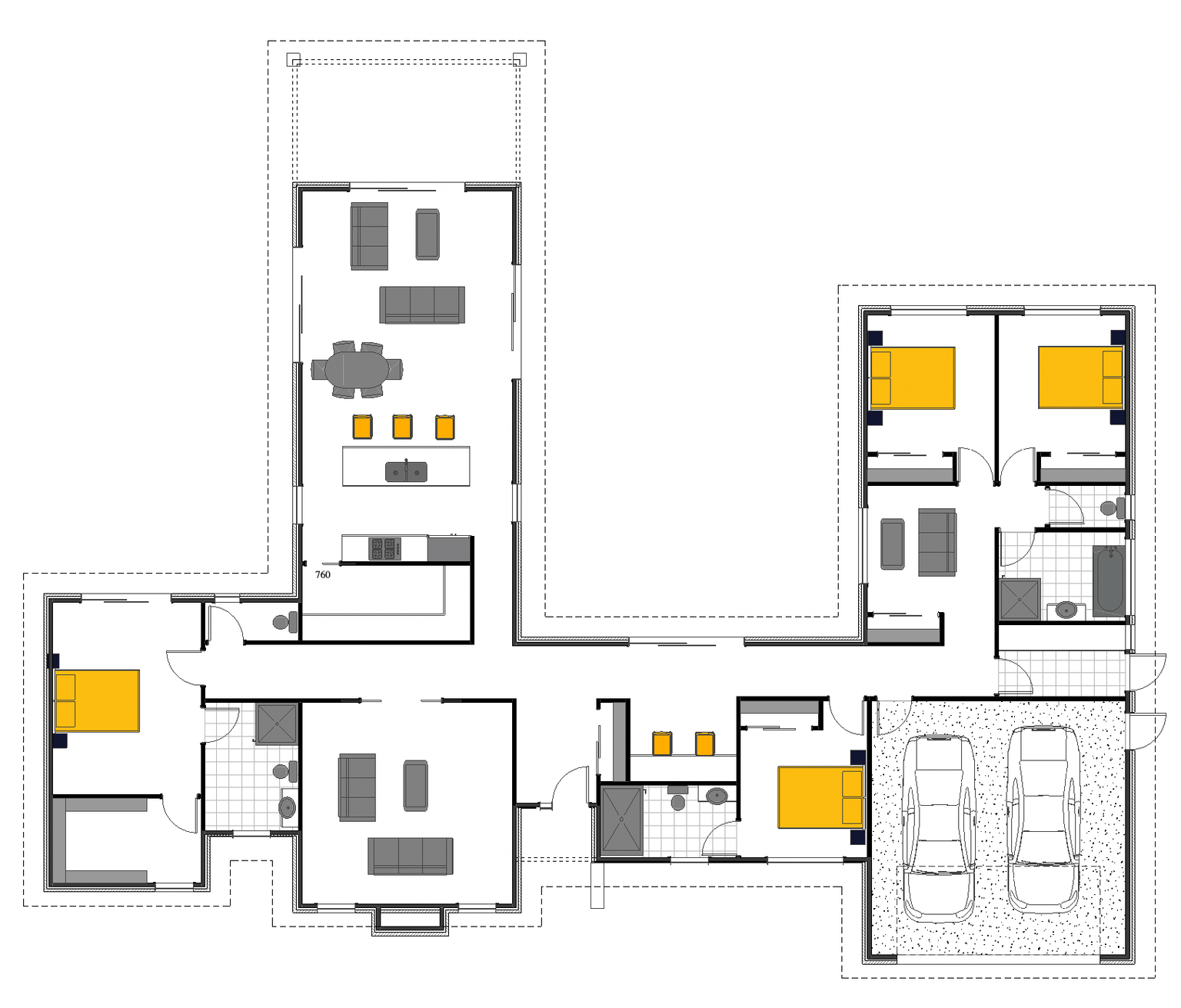 Large Section Single Level Flat Bush  floor plan