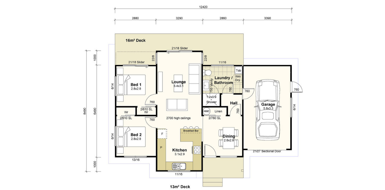 Trentham - Home & Income Design floor plan
