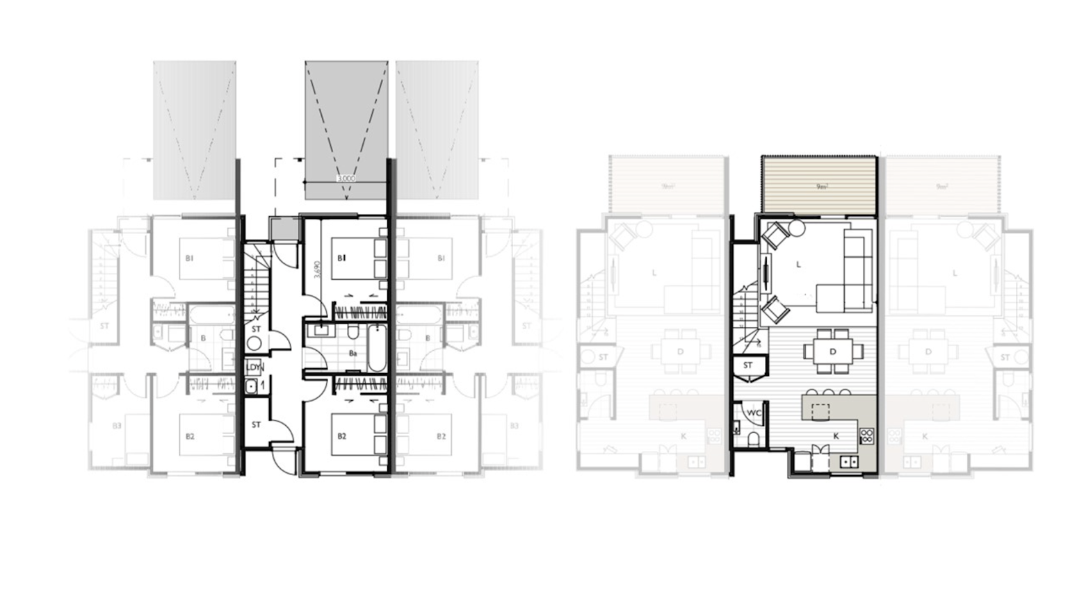 Desirable Duplex  floor plan