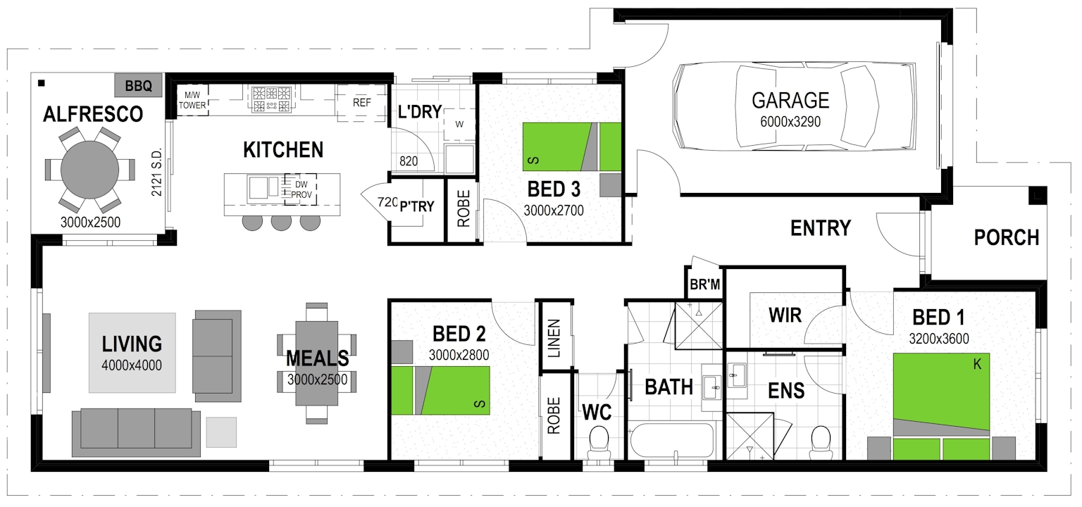 Classic style home floor plan