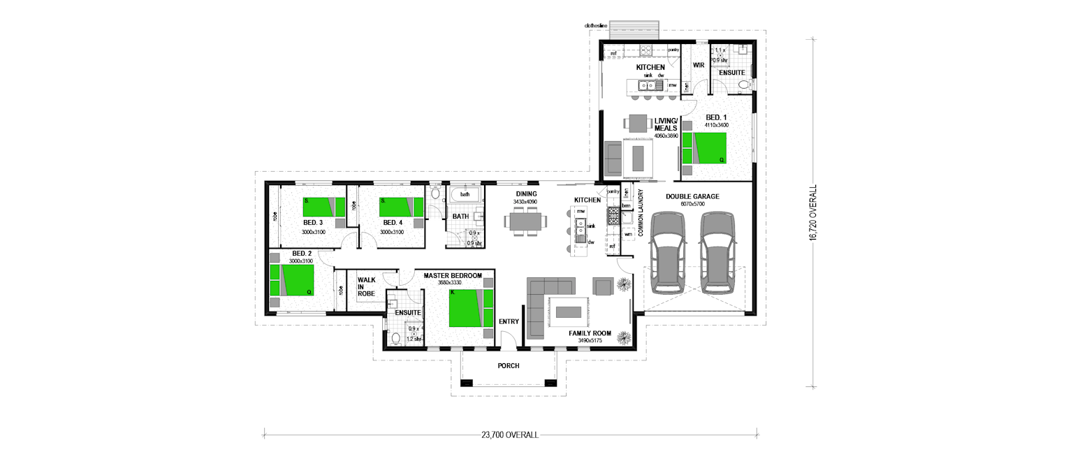 Home and income or flat for parents/kids floor plan