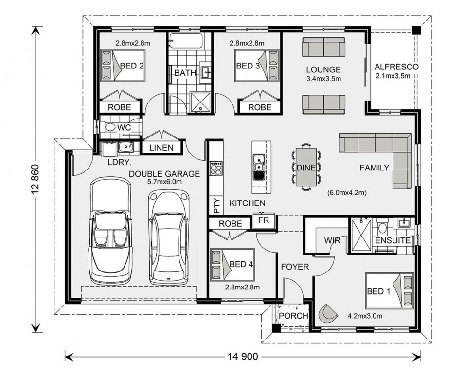 North facing site perfect for entertaining floor plan