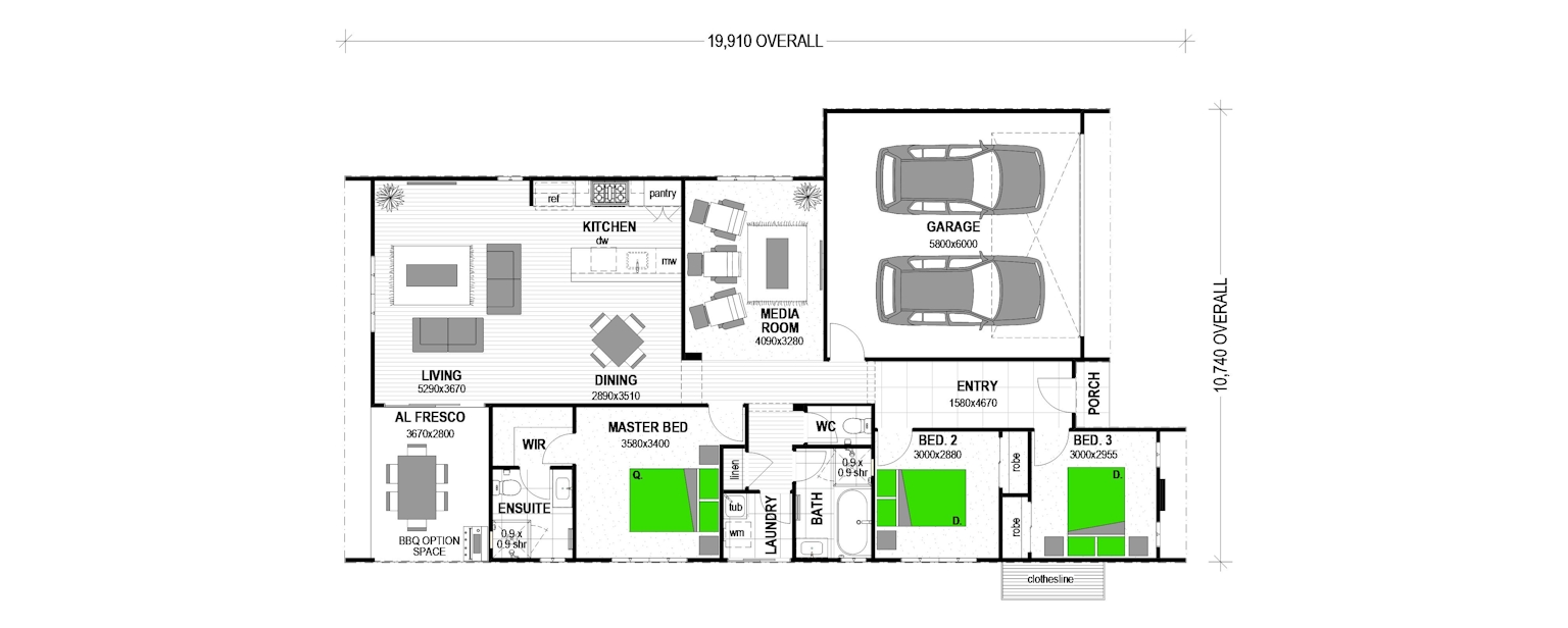 Large open plan Living floor plan